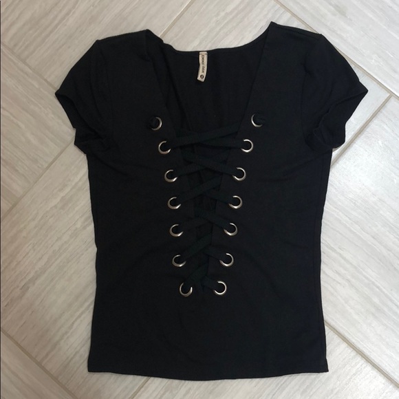 Emma & Sam Tops - Emma & Sam black corset T shirt
